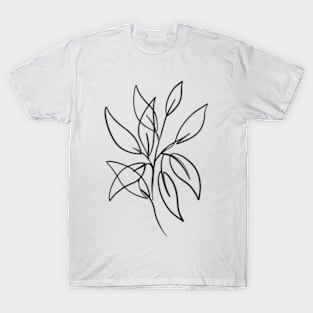 Leaves one line art T-Shirt